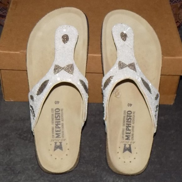 Mephisto White and Brown Sandals - Picture 5 of 14